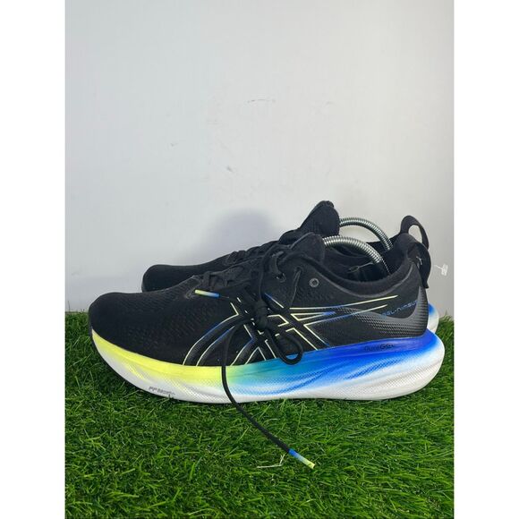 ASICS GEL-Nimbus 25 Wide Men’s Size 10.5 2E Black Blue Running Shoes FF Blast+ P